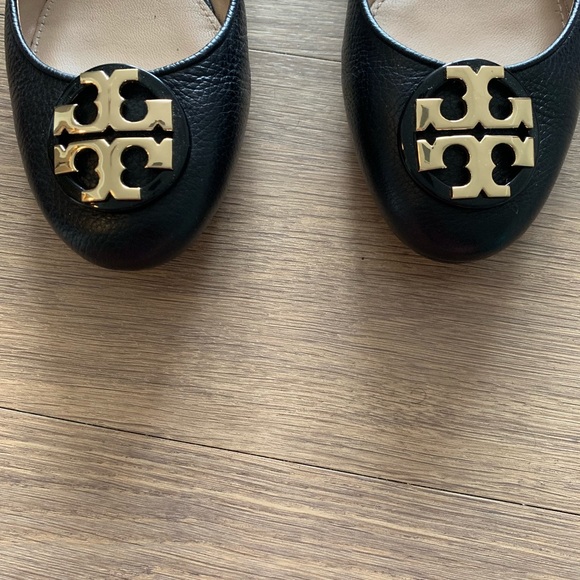 Tory Burch Claire Ballet Flat Black/Gold Size 8 - Picture 5 of 6